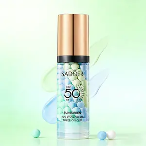 One Step Color Corector Primer,SPF 50 PA+,3-In-1 Sunscreen Isolation Cream,Color Correcting Facial Serum Oil Control & Moisturizing Skin Tone