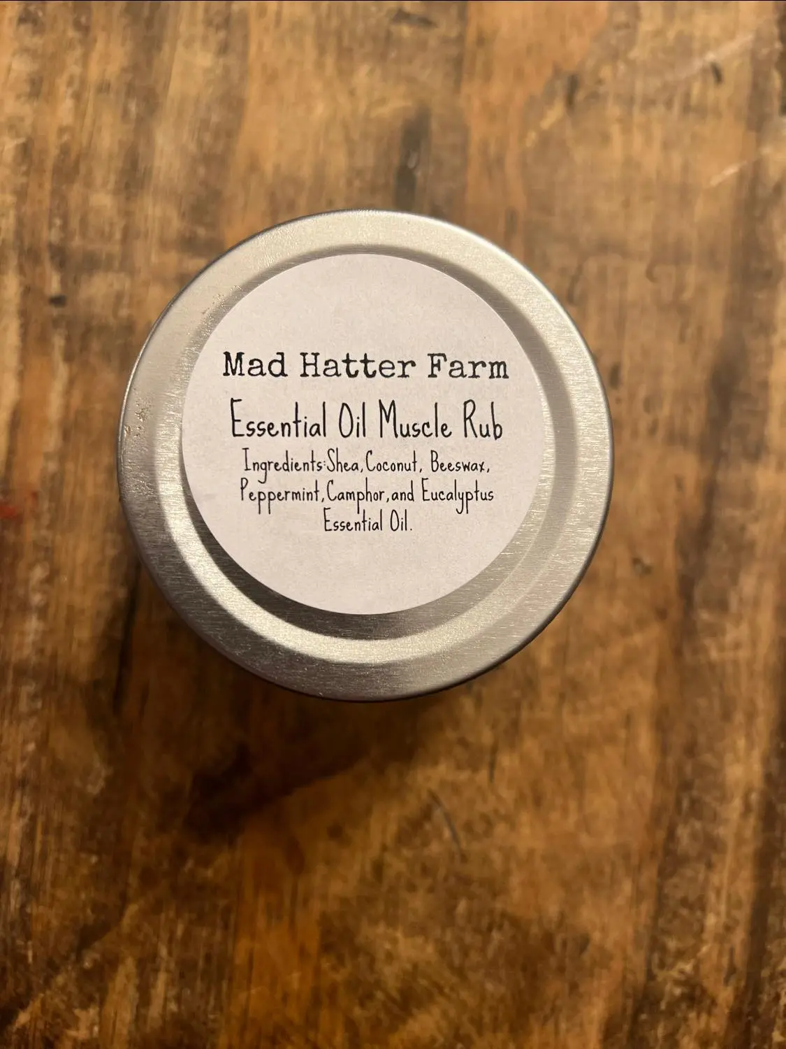 All Natural Essential Oil Muscle Rub