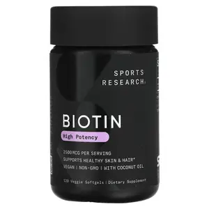 Sports Research Biotin, High Potency, 2,500 mcg, 120 Veggie Softgels