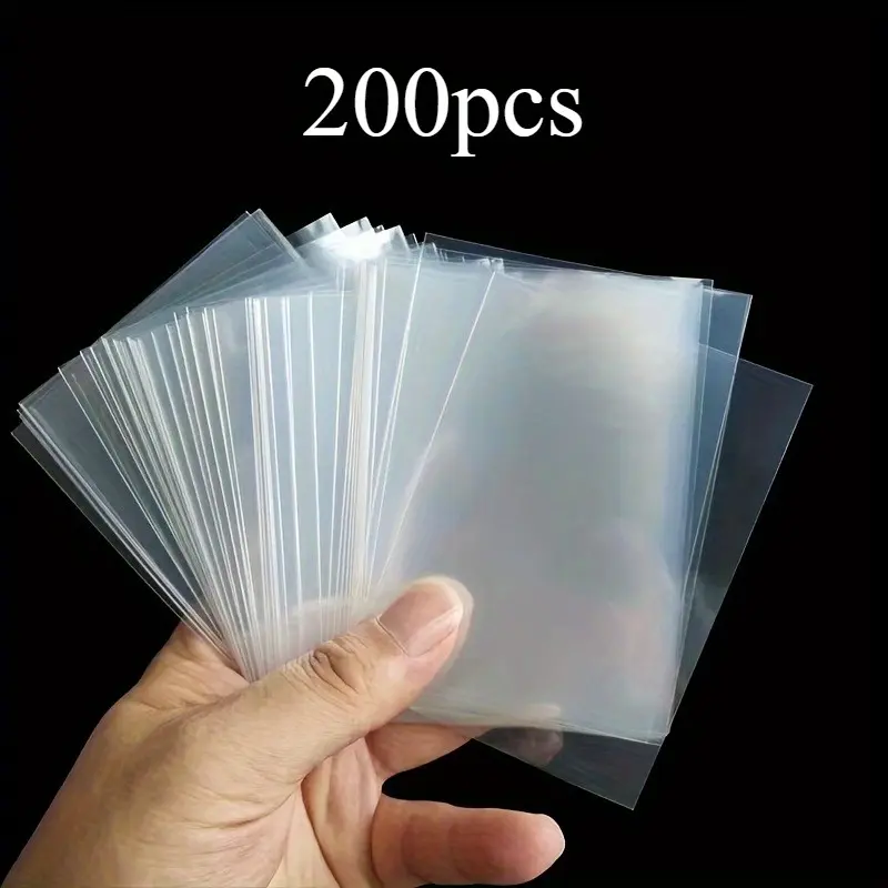 200pcs Soft Clear Card Team Bag Protectors Sleeves for Card Game, Tcg Sleeves, Trading Card Sleeve, Top Loader Fit for Magic Cards and Premium Cards and MTG, Trading Card Toploaders, Baseball Card Sleeves, Protective Sleeve