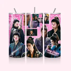 Fated hearts Cdrama 20oz Tumbler with Straw - Generous Capacity for Cold Drinks & On-The-Go Hydration