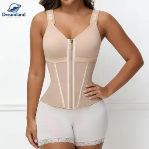 Waist Shapewear for Women with Bra Tummy Control Girdle Workout Shapewear with Adjustable Shoulder Strap Black