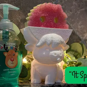 Highland Cow Scrub Daddy Holder + Drainage