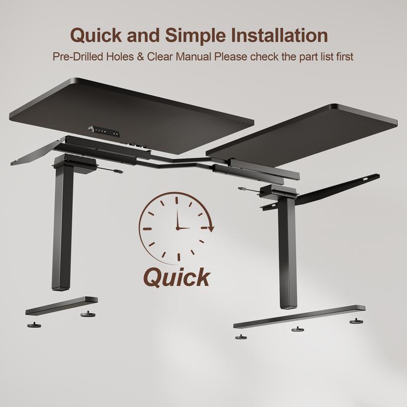 63 / 71 Inch Dual Motor Electric Adjustable Standing Desk, Computer Desk with USB-Ladeanschluss, Home Office Desk with Memory Controller,265 lbs Weight Capacity,Black/White/Rustin Brown/Oak