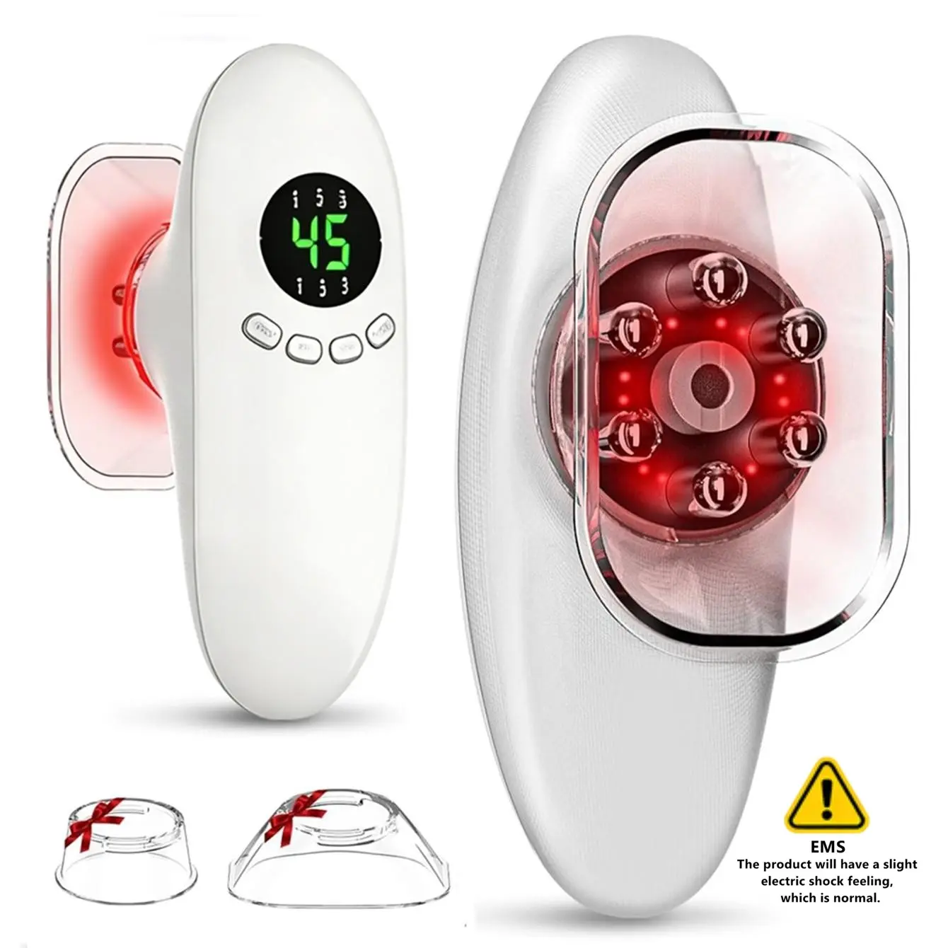 4 in 1 Smart Body Sculpting Machine-Lymphatic Drainage Massager, Body Care Tool, Body Care with 4 Adjustable Functions: Heating,Cupping,Red Light & EMS Massage for Belly, Waist, Arms, Legs, Tightens Skin Gift