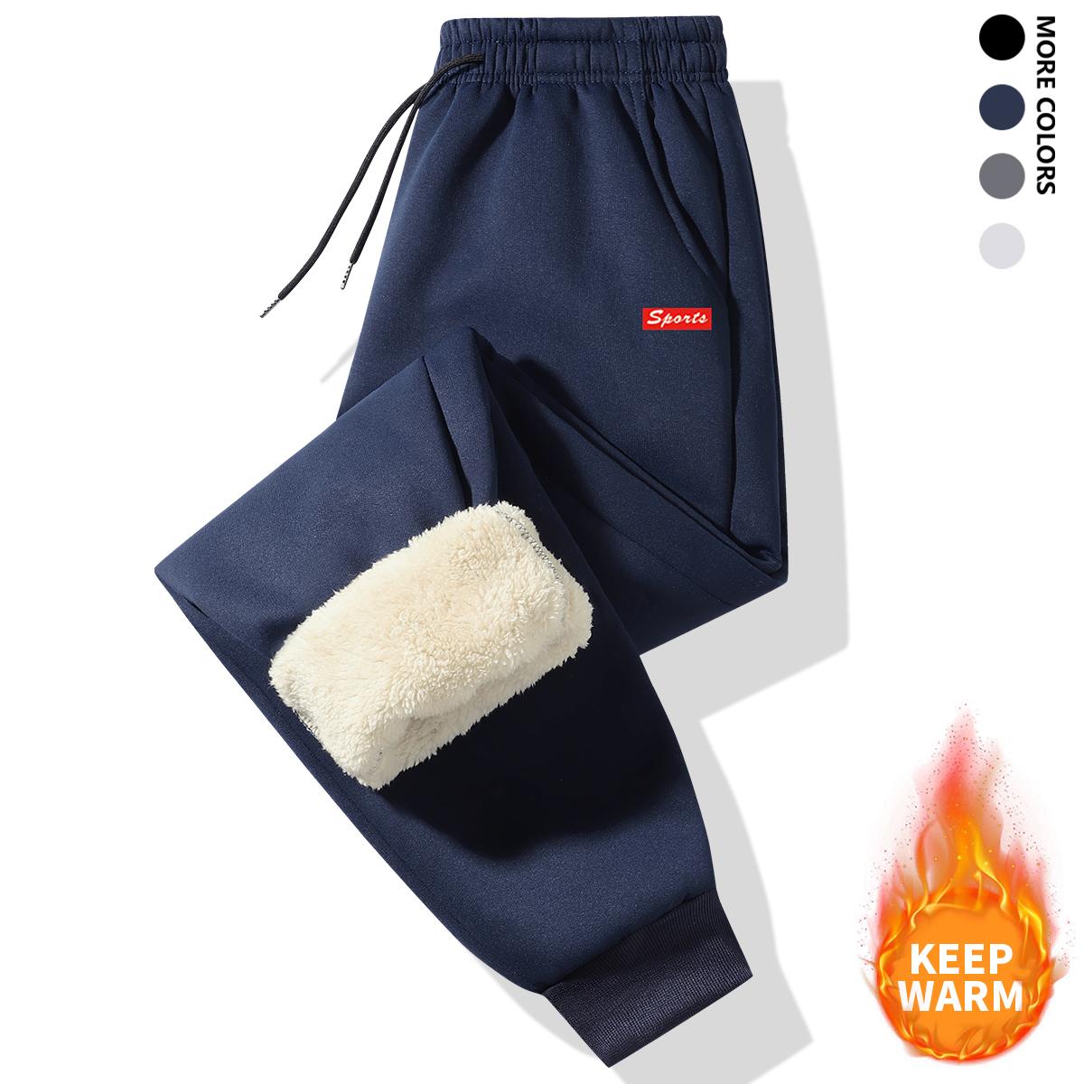 Men's Winter Fleece-LinedThermalSweatpants,Outdoor Sports Fashion VersatileCasualPants, Men'S Thermal Joggers