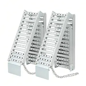 Garvee‌ 6FT Folding Loading Ramps (2-Pack) - 1000lb Capacity Heavy Duty Steel Tri-Fold Ramps For ATV/Dirt Bike/E-Bikes/Motorcycle/Pickup Trucks | 9" Wide Anti-Slip Surface