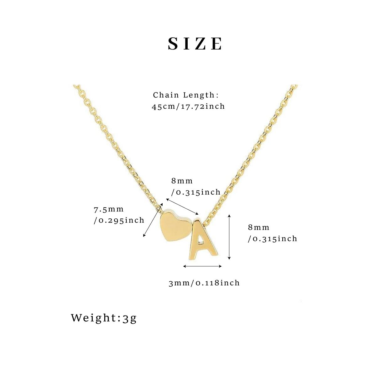 GGIRL 18K Gold Plated Heart Initial Letter A-Z Necklace for Women Alphabet Pendant Dainty Fashion Jewelry Gift for Holiday Haul Christmas Birthdays Anniversaries