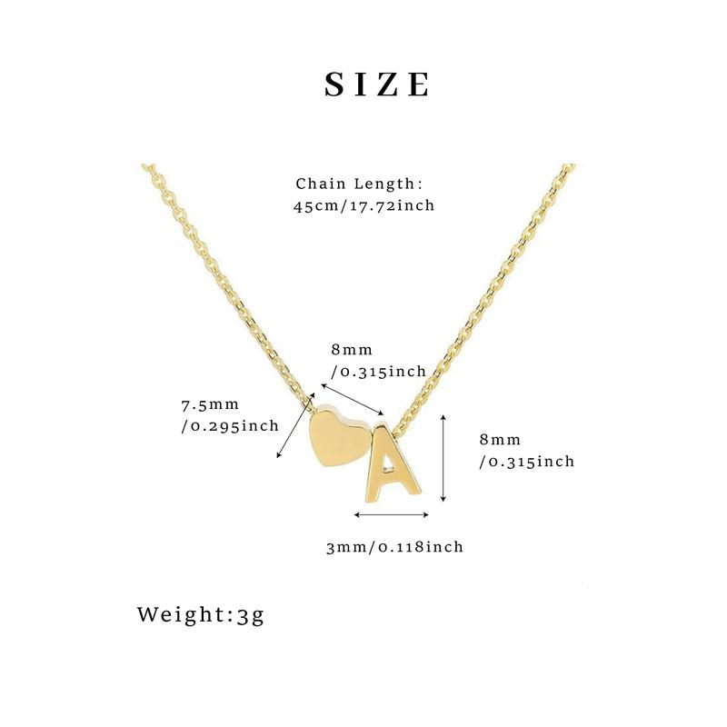GGIRL 18K Gold Plated Heart Initial Letter A-Z Necklace for Women Alphabet Pendant Dainty Fashion Jewelry Gift for Holiday Haul Christmas Birthdays Anniversaries