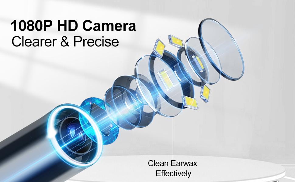 Ear Hygiene Set, HD Visual Earwax Removal Tool with Camera, 1080P HD Camera Ear Cleaner, Compatible with iPhone and Android Phones, Spring Gift Set #fathersdaygift
