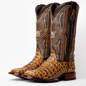 Honey Horn Leather Boots - Square Toe