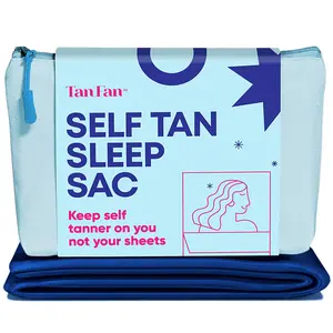 Tan Fan Self Tan Sleep Sac - Protects Sheets from Fake Tan Stains - No Tanner Transfer, Rub Off, Absorption Guaranteed - Cool Silky Lightweight Bed Protector Sack. Large Roomy w Foot Openings (Pink)