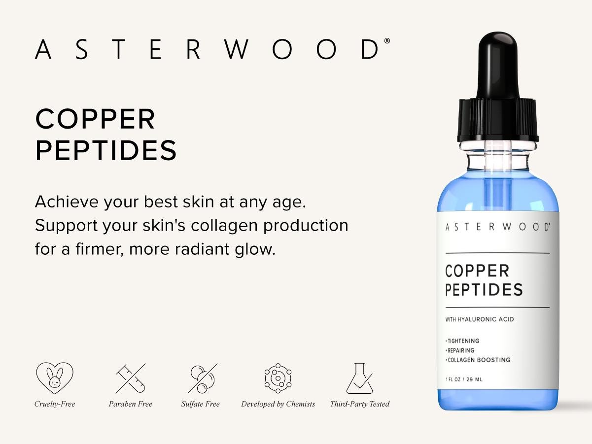 GHK Cu Peptide Serum – Copper Peptide Serum for Tightening, Collagen Boosting & Hydrating – Topical GHK-Cu with Hyaluronic Acid