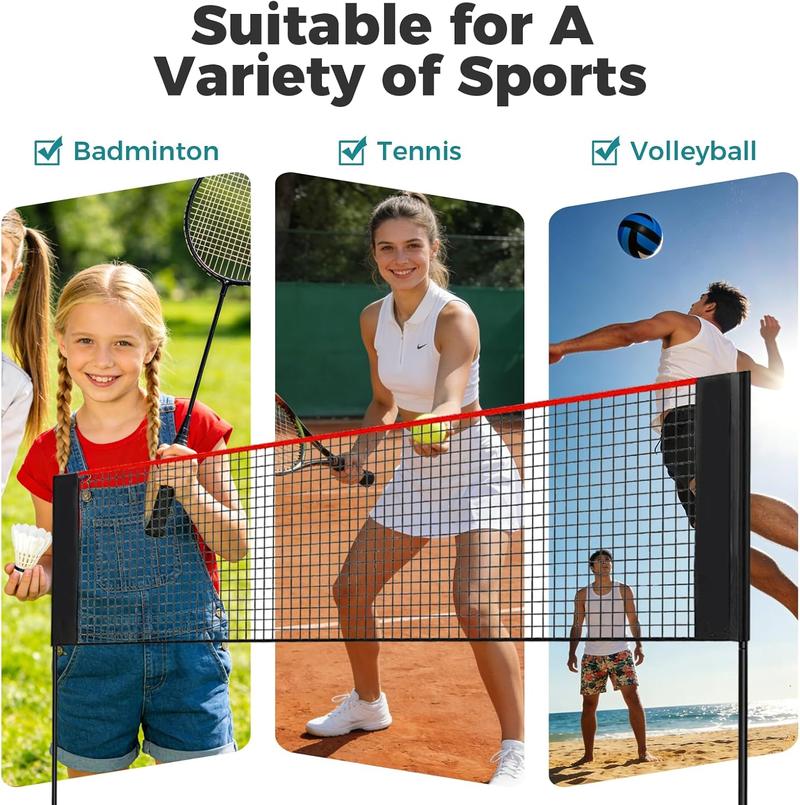 Height Adjustable Volleyball Net for Pool & Backyard, Portable Outdoor Sports Net with Carry Bag, 10FT/14FT/17FT, Red and Blue Available