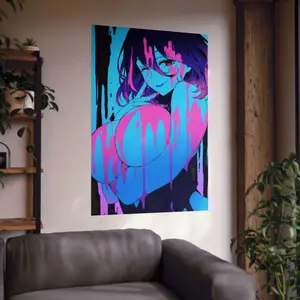 Sexy Anime Waifu Poster - Lewd Vermeil in Gold Art Print - Matte Vertical Anime Painting - NSFW Aesthetic Wall Art - Unframed Character Fanart for Adult Decor