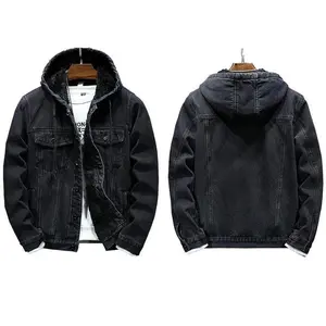 Mens Fleece Lined Denim Hoodie Jacket - Winter Warm Cowboy Jean Jacket, Casual Button Down Style, Thicken Trucker Coats - Sweatshirts, Menswear