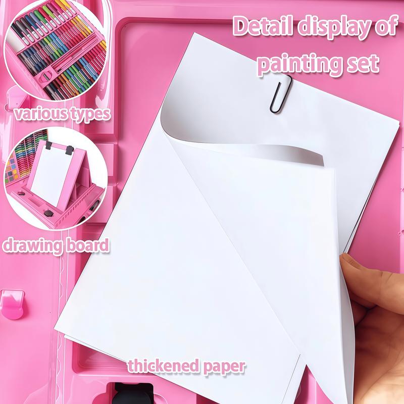 Art Supplies, 208-Piece Drawing Art Kit, Gifts for Kids Girls Boys Teens, Art Set Crafts Case with Double Sided Trifold Easel, Includes Sketch Pads, Crayons, Colored Pencils (Pink) Art Supplies, 208-Piece Drawing Art Kit, Gifts for Kids Girls Boys Teens, Art Set Crafts Case with Double Sided Trifold Easel, Includes Sketch Pads, Crayons, Colored Pencils (Pink)
