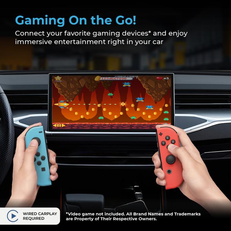 AutoSky TV Adapter – Wireless Apple CarPlay Converter with HDMI Input for Fire Stick, Roku & Streaming Apps on Your Car's Infotainment Screen