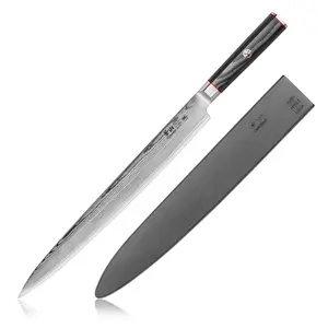 YARI Series 12-inch Sashimi Knife with Sheath, X-7 Damascus Steel, 501301