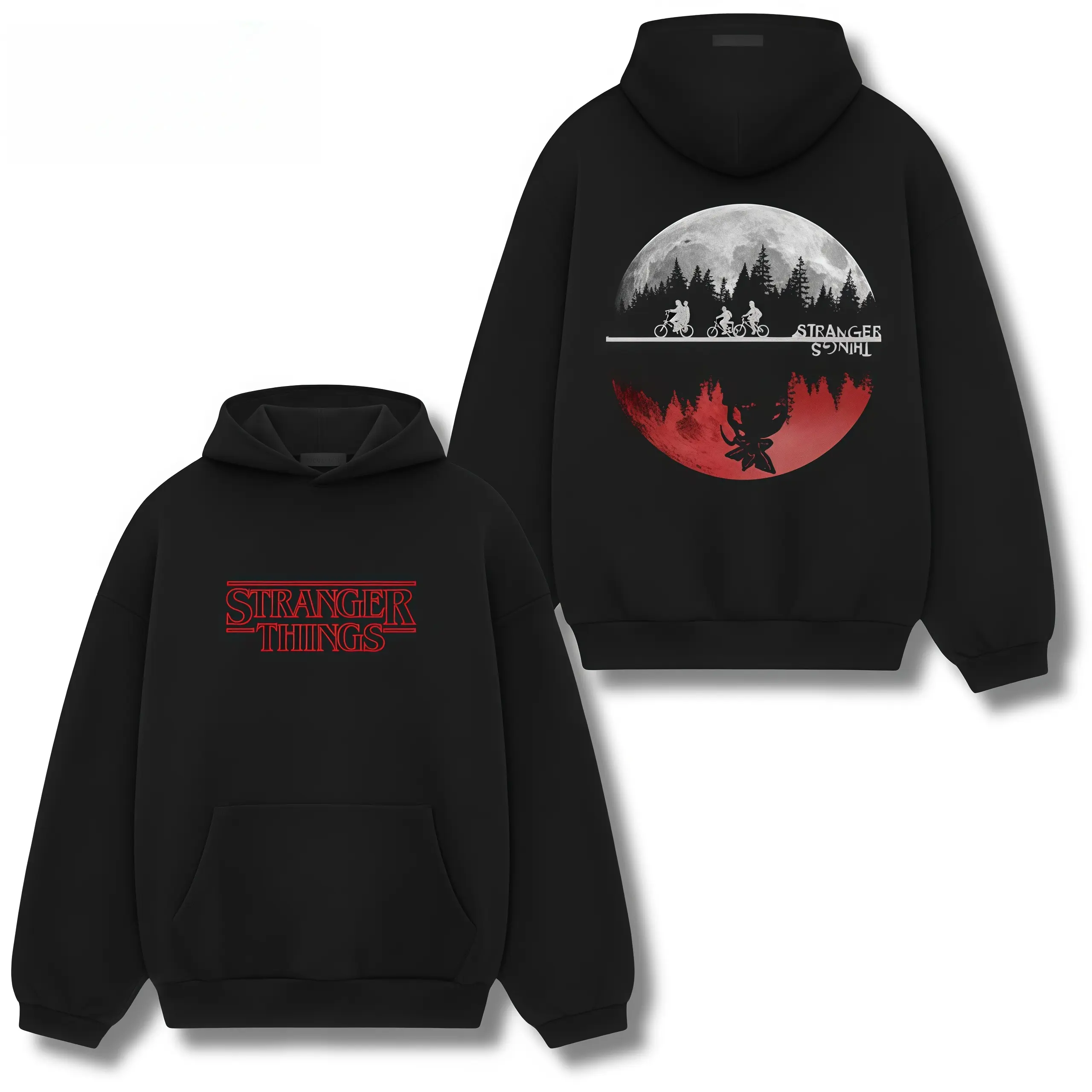 🎬 🖤 Stranger Things  Hoodies, Vintage Netflix Series Streetwear, Cool Gift for Horror & Sci-Fi Fans, Demogorgon Hoodies, Hawkins Hoodies,  Streetwear