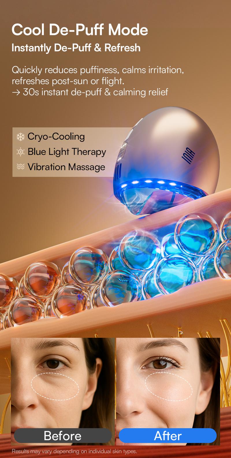 INIA GLACE Microcurrent Lymphatic Drainage Beauty Device | EMS Microcurrent-Activated Deep Drainage with Red & Blue Light, Thermal & Cryo Therapy for Instant De-Puff, Snatched Lift, Face & Neck Sculpting, Best Valentine's Day Gift for Her