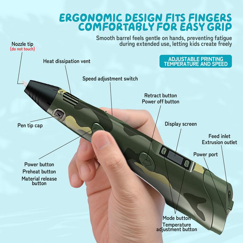 New 3D Printing Pen Set, 3D Pen with LCD Display and PLA Filament, Creative DIY New Years Gift for Kids and Children New 3D Printing Pen Set, 3D Pen with LCD Display and PLA Filament, Creative DIY New Years Gift for Kids and Children