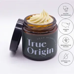 True Origin Deep Hydration Whip Bioactive Tallow Face Cream with Rosehip and Sea Buckthorn, 4 fl oz