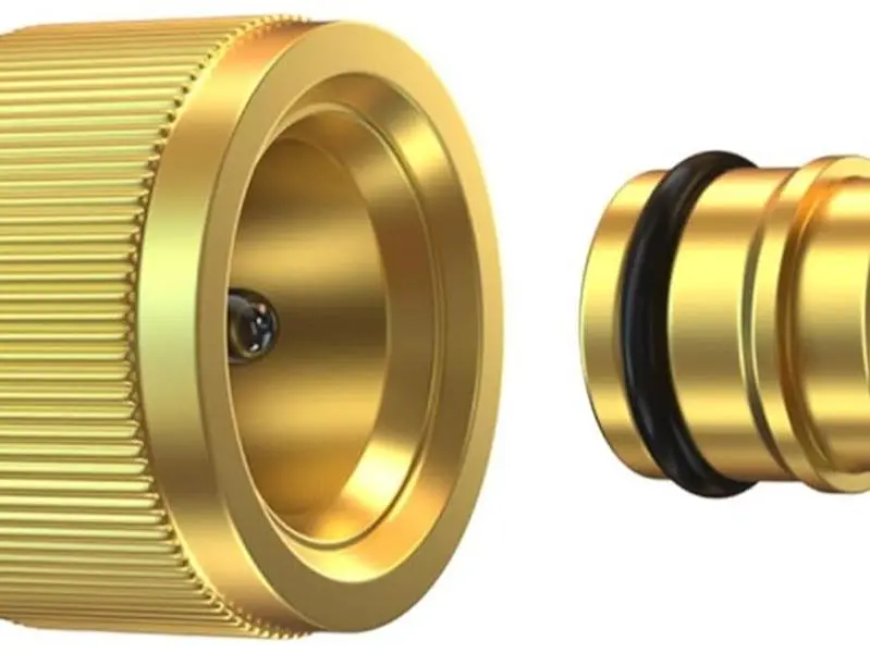 Brass Garden Hose Quick Connect Set – 3/4 Inch Solid Brass Hose Connectors with Leak-Proof Rubber Washers – Heavy Duty Quick Release Water Hose Adapter Fittings for Outdoor Use (1 Pack)