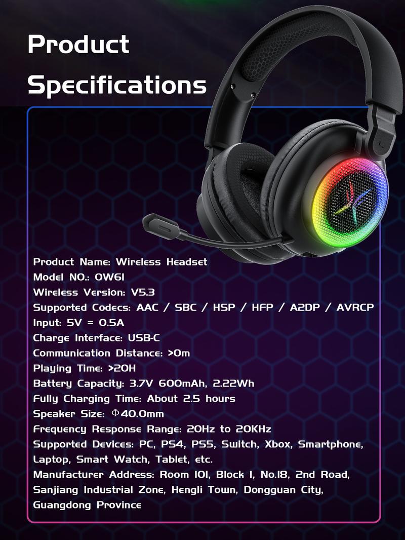 [Buy One Get One Free] TAGRY TRONICX K3/K12 Wireless Gaming Headset Version 5.3, 7.1 Surround Sound, 50mm Drivers, Low Latency ENC Microphone for PC PS4 PS5 for PC Laptop Headphone Audio for Gaming & Music