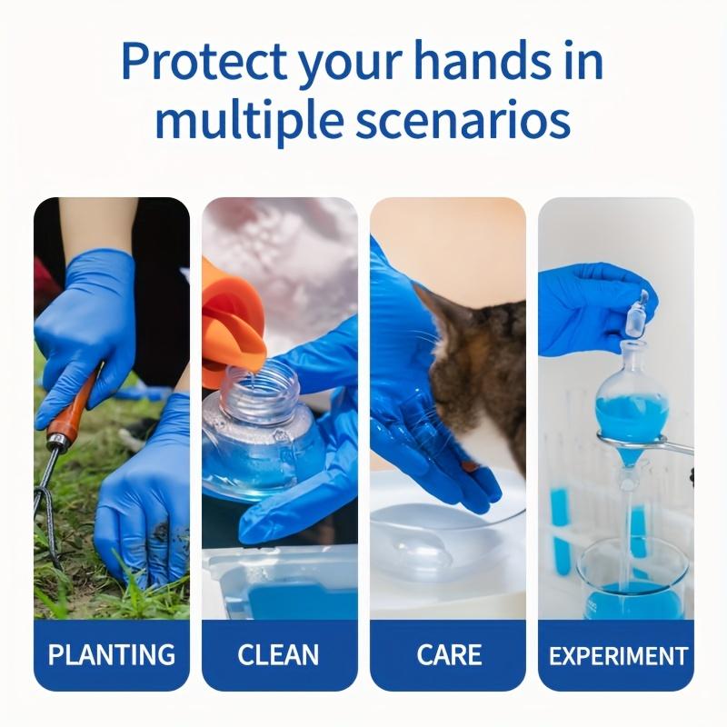 Thickened Disposable Nitrile Gloves Blue 200/400Pcs, Latex & Powder Free, Puncture Resistant, Textured Non-Slip Grip, Food Safe Multi-Purpose Gloves, Food Grade, S/M/L/XL, Ideal for Household, Catering, Beauty & Industrial Work