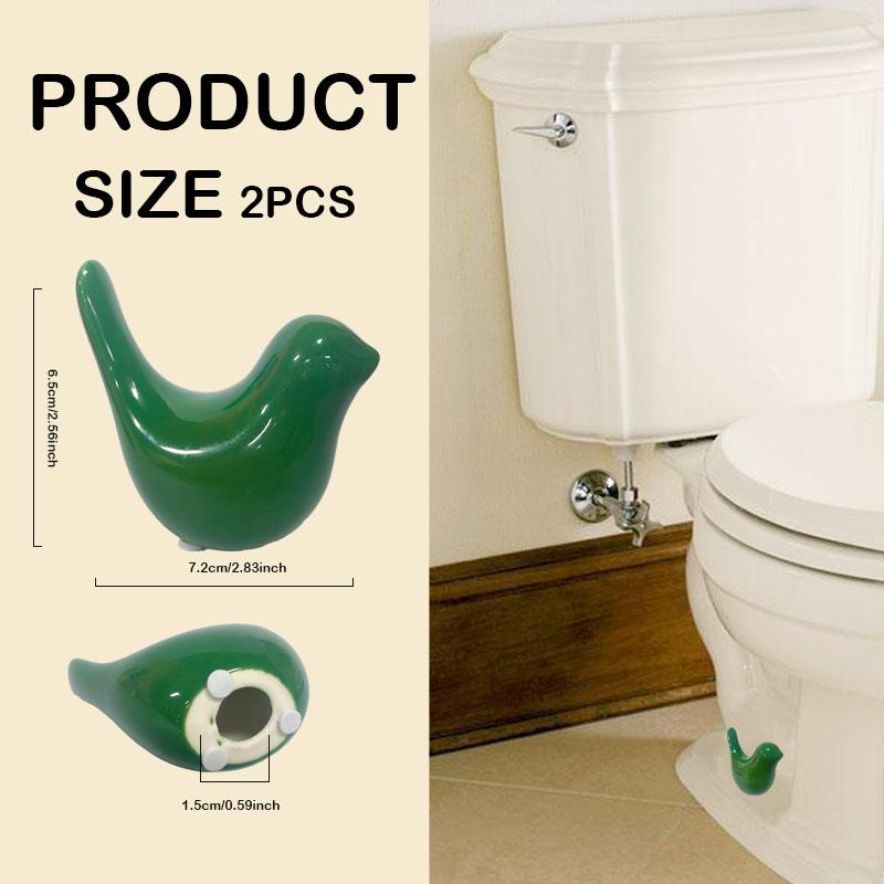 2-Pcs Ceramic Bird Toilet Bolt Covers, Toilet Bolt Caps , easy to install, no power needed, suitable for bathroom decor,Cute Home Decor