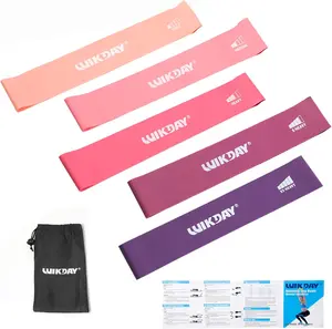 Resistance Bands Set of 5 for Working Out, Exercise Loop Bands for Home Workout, Fitness Bands for Legs, Glutes, Stretching and Physical Therapy