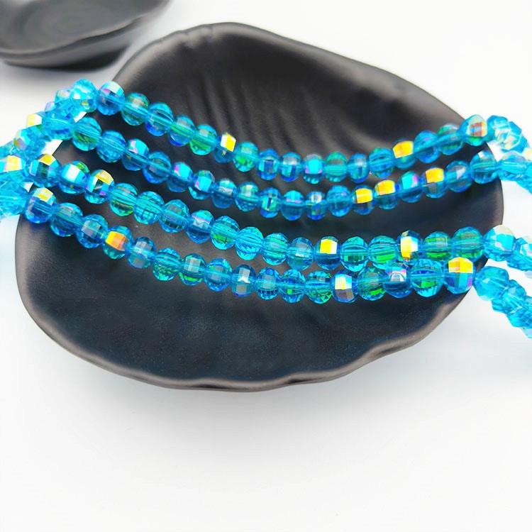 【 C006】 DIY Crystal Beads AB Color Faceted Teardrop & Rondelle Gemstone Loose Beads Bulk for Jewelry Making Necklace Bracelet Earring Kit