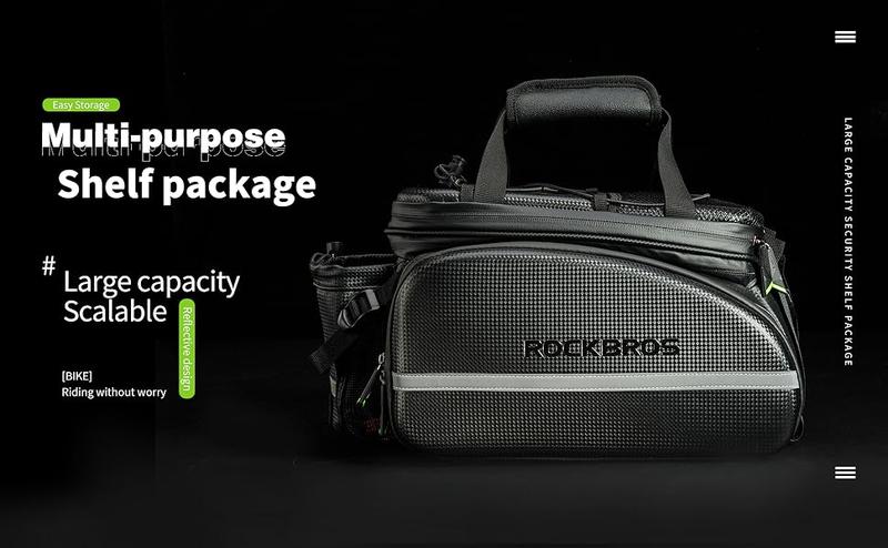 ROCKBROS Bike Rack Bag Waterproof Carbon Leather Rear Seat Cargo Pack 34L ROCKBROS Bike Rack Bag Waterproof Carbon Leather Rear Seat Cargo Pack 34L