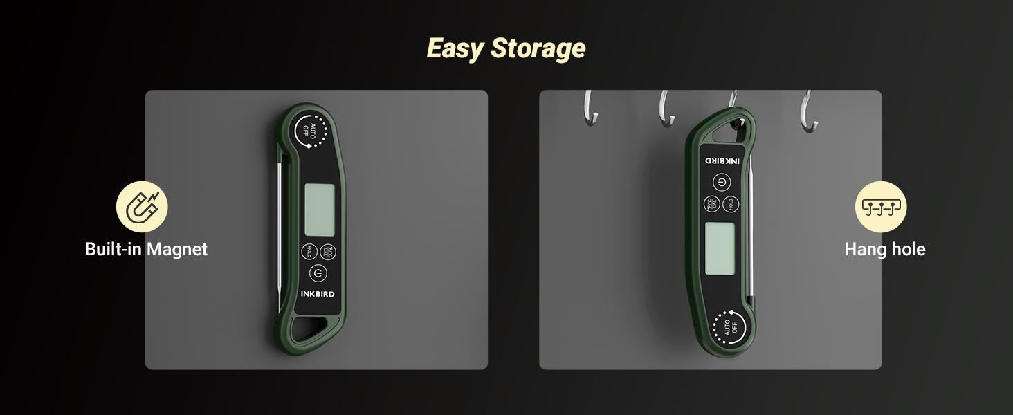 INKBIRD Instant Read Meat Thermometer, Waterproof Kitchen Thermometer,±0.5℉ Accuracy, Large Screen, for Cooking, Grill, BBQ, Brewing