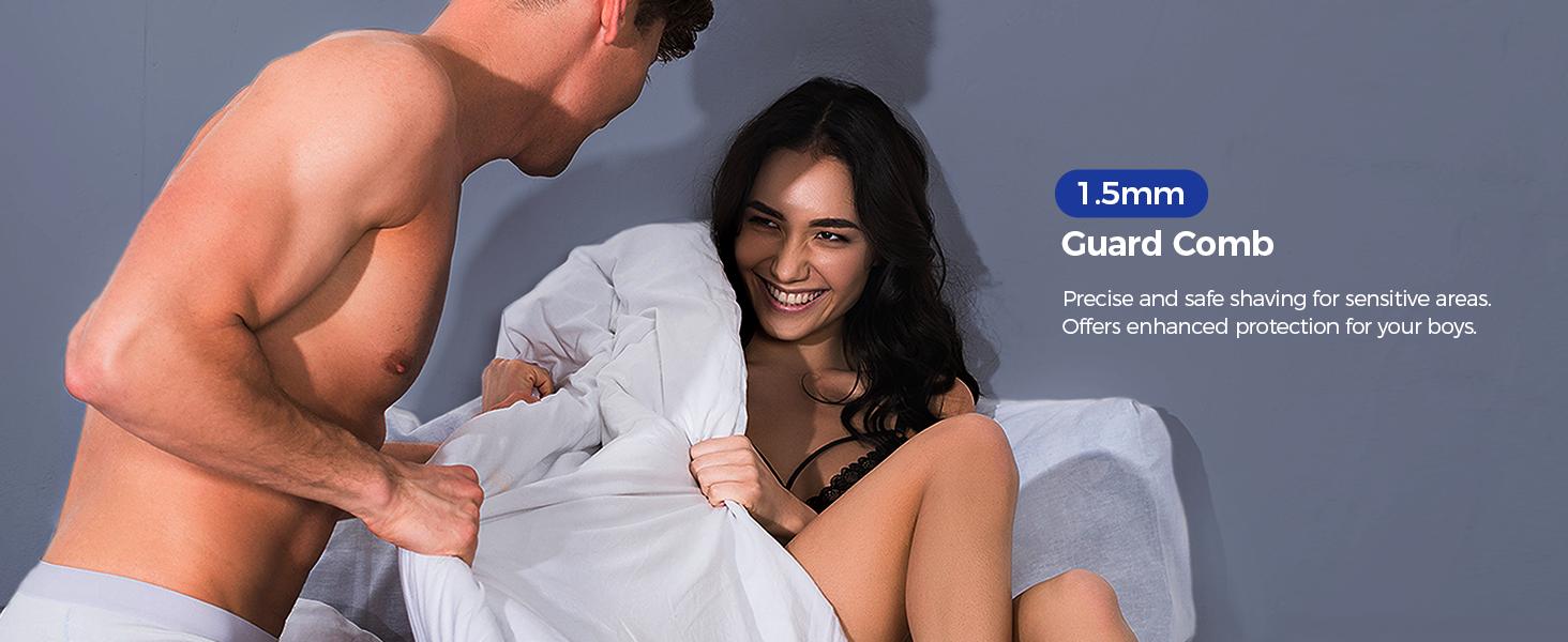 GLAKER Body and Groin Hair Trimmer,  Waterproof Electric Shaver with Replaceable Ceramic Blade and Standing Recharge Dock, 2-Hour Battery Life - 6010 Comfort