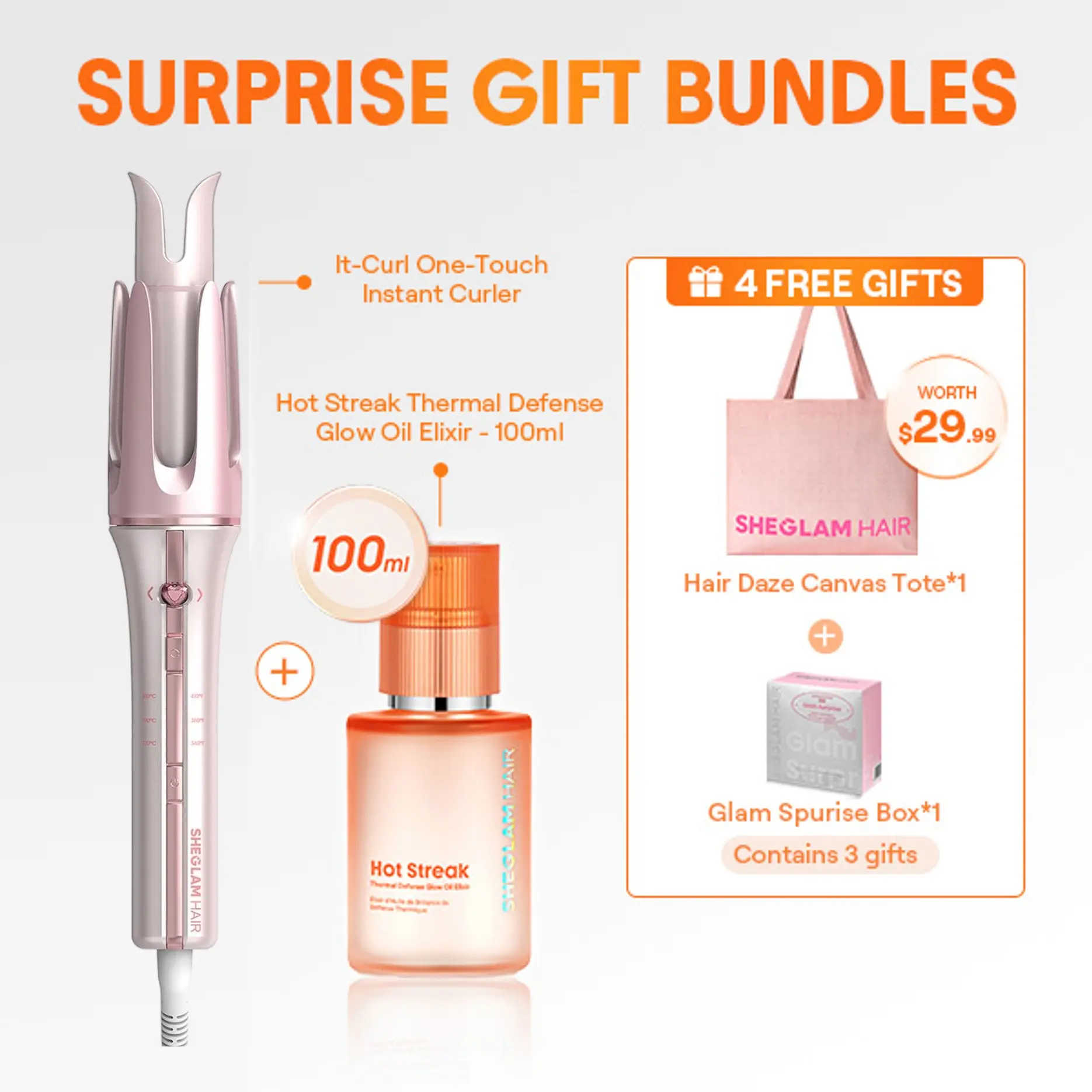 Styling & Care Set-Hot Defense Oil-Pink