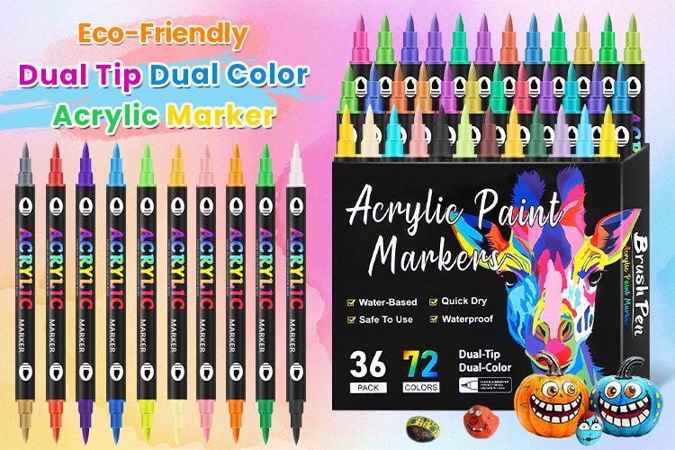 Unleash Your Inner Artist! Dual Tip Acrylic Paint Pens (48/72/96 Color) for Rocks, Wood, Glass & More – Perfect for DIY Crafts, Custom Gifts & Colorful Holiday Creations,Art Supplies Kit And School Supplies