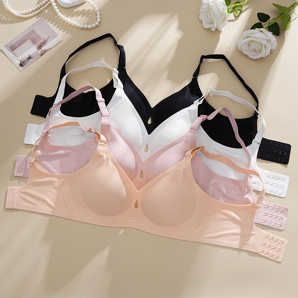 FINETOO Seamless Cute & Sexy V-Neck Bra for Women — Wire-Free, Padded, Soft Support, Full Coverage Comfort, S-2XL Everyday T-Shirt & Commute Bra SpringStatements