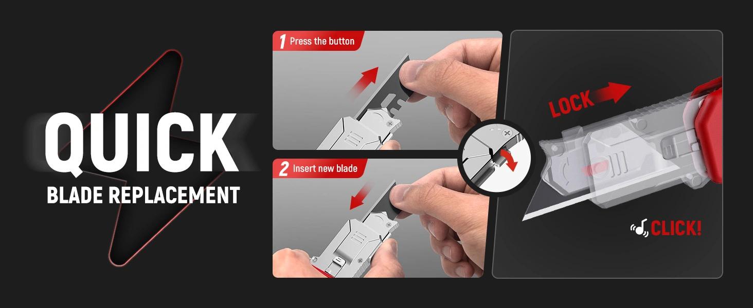 Utility Knife & Scraper, 2-in-1 Folding Box Cutter with Blade Storage, - Zinc Alloy Body, Retractable Design, EDC Tool for Home, Office, DIY - Red   Fixed Blade  Tool