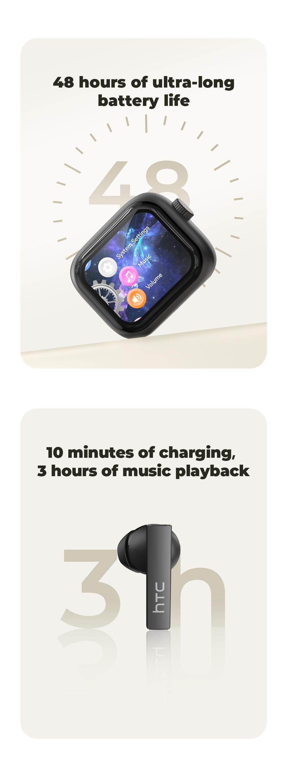 HTC NE40 Wireless Bluetooth Headset, 134 Language Translation, LED Display, Waterproof In-Ear, App Support