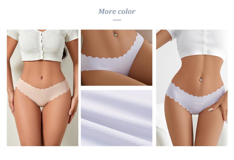 6-Pack Seamless Bikini Briefs – Breathable No Show Panties for Women Underwear solid color seamless Everyday Womenswear TikTokShopBlackFriday Minimalist panties