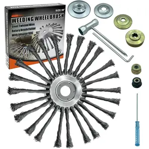 10 Inch Steel Wire Weed Wheel Brush Cutter Trimmer Head, Weed Trimmer Blade Head for Weed Eater,Brush Cutter,Weed Wrackers, Compatible with Husqvarna, Sthil, Moss Grass Rust Removal