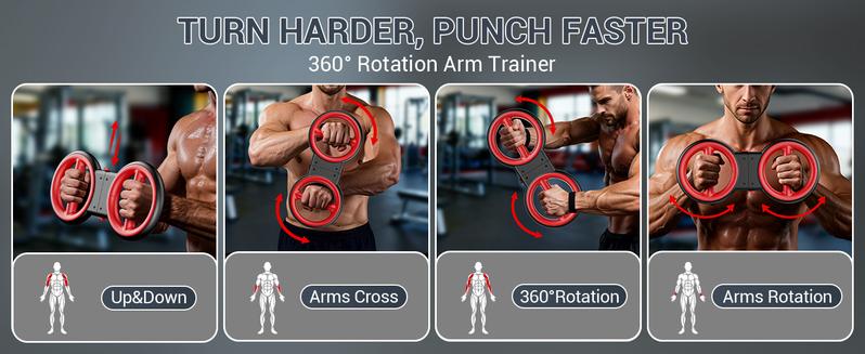 AKLUER 3-IN-1 Multifunctional Upper-Body Trainer (Arm Trainer-Spinning Rotator Burn Machine/ Forearm Trainer for Boxing/Resistance Bands with Handles)Detachable Portable, Flex Core Trainer, Chest & Arm Workout AKLUER 3-IN-1 Multifunctional Upper-Body Trainer (Arm Trainer-Spinning Rotator Burn Machine/ Forearm Trainer for Boxing/Resistance Bands with Handles)Detachable Portable, Flex Core Trainer, Chest & Arm Workout