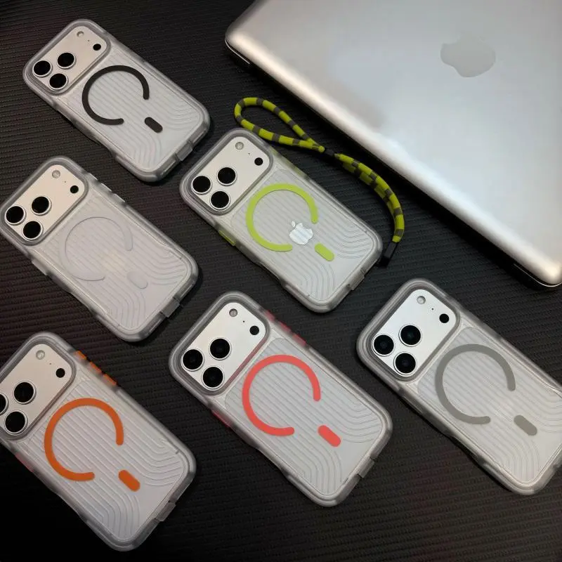 MagSafe Lanyard Smartphone Case, Hands-Free Crossbody Strap, Shockproof Matte Cover for iPhone 17/16/15/14/13/12 Pro Max - Mobile Cellphone Protection Accessory -975