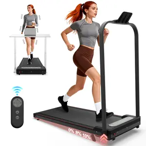 【Bellemave】Foldable Treadmill with Handle Bar & Incline, 2 in 1 Upgrade Portable Under Desk Walking Pad and Vibration Pad with Remote Control for Home Office Small Spaces Home Fitness Equipment