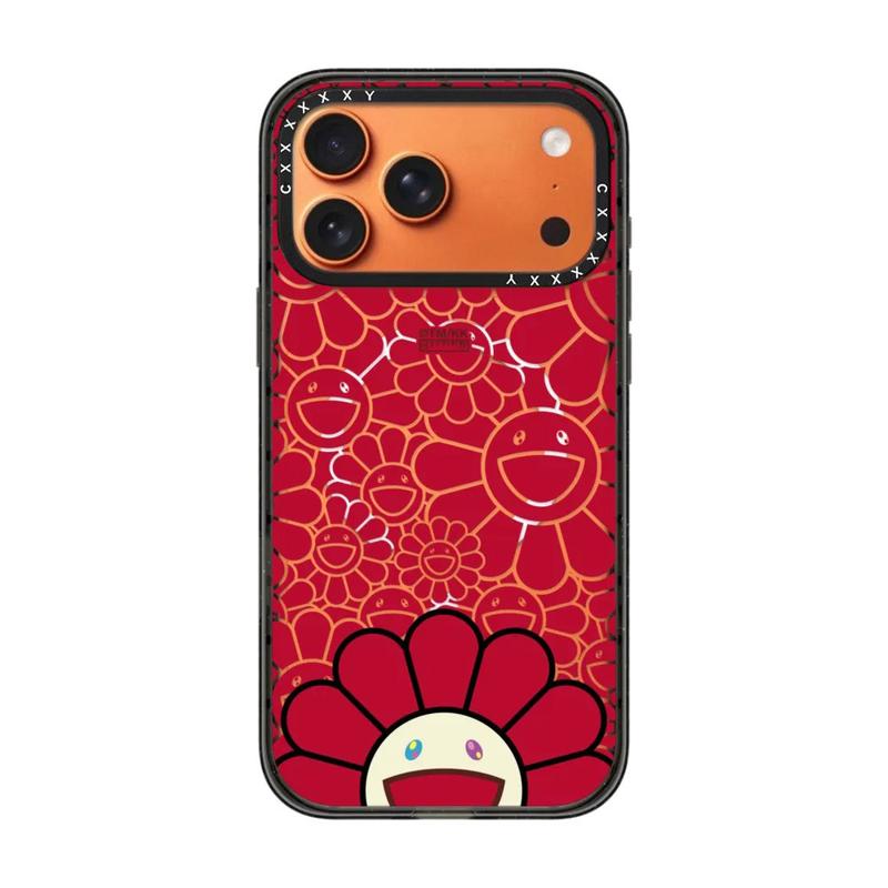 Casetify Art Sunflower iPhone Case, Trendy Collaboration Phone Cover, Murakami Style Design, Shockproof Anti Drop Protective Case
