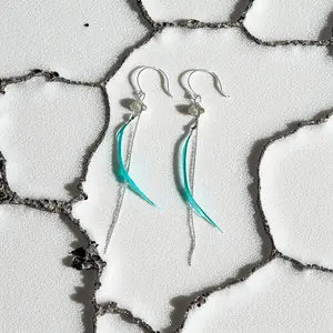 Feathered Wisper Teal Earrings