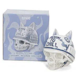 Born To Chill Ceramic Incense Holder (Indigo)