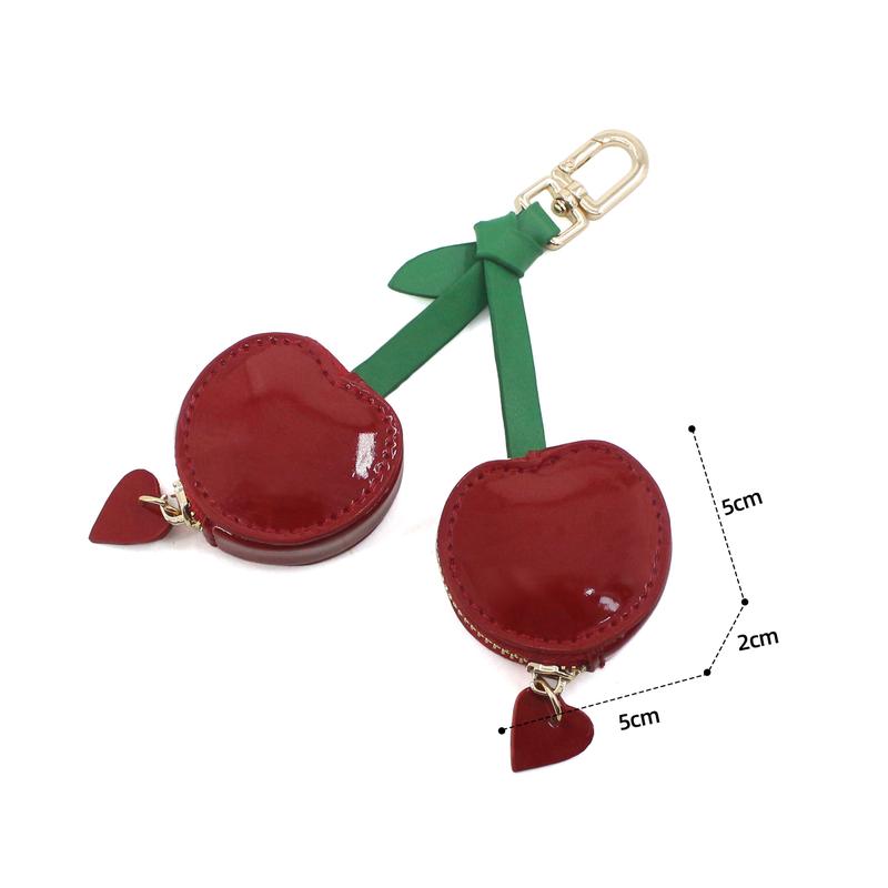 Fruit Shape Cherry Design Fruit Charm Coin Purse Blueberry Peach Cute Key Chain Mini Pouch Wallet Gift For Airtag Girl Women bag charms purse charms bag charm purse accessories cherry charm for bag